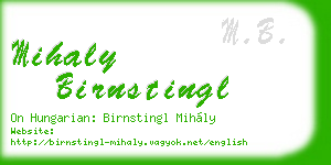 mihaly birnstingl business card